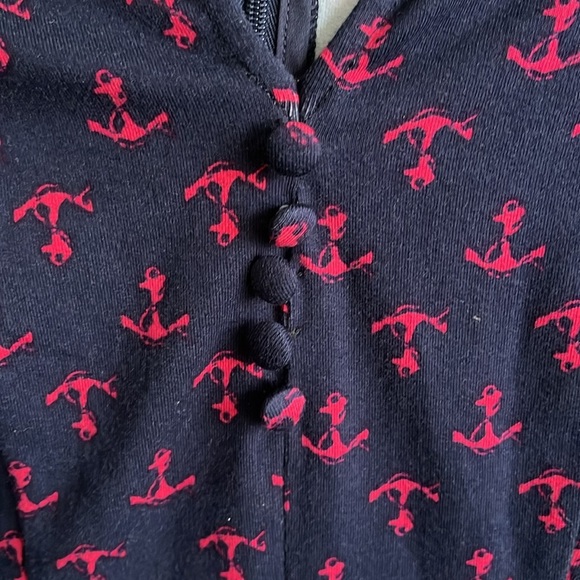 ModCloth anchors away twofer dress nautical sailor print retro dress size small - Picture 10 of 16